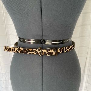 Leopard print fur finish belt